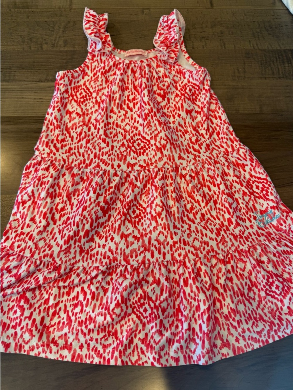 Tommy Bahama Girls Sleeveless Pink & White Tiered Sundress 4T
